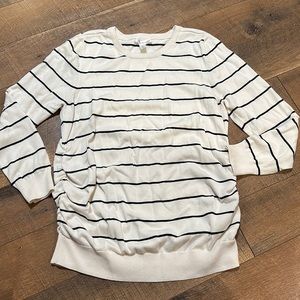 Motherhood Maternity Cream and Black Striped Sweater
